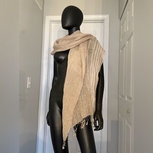 100% linen scarf with tassel/fringe